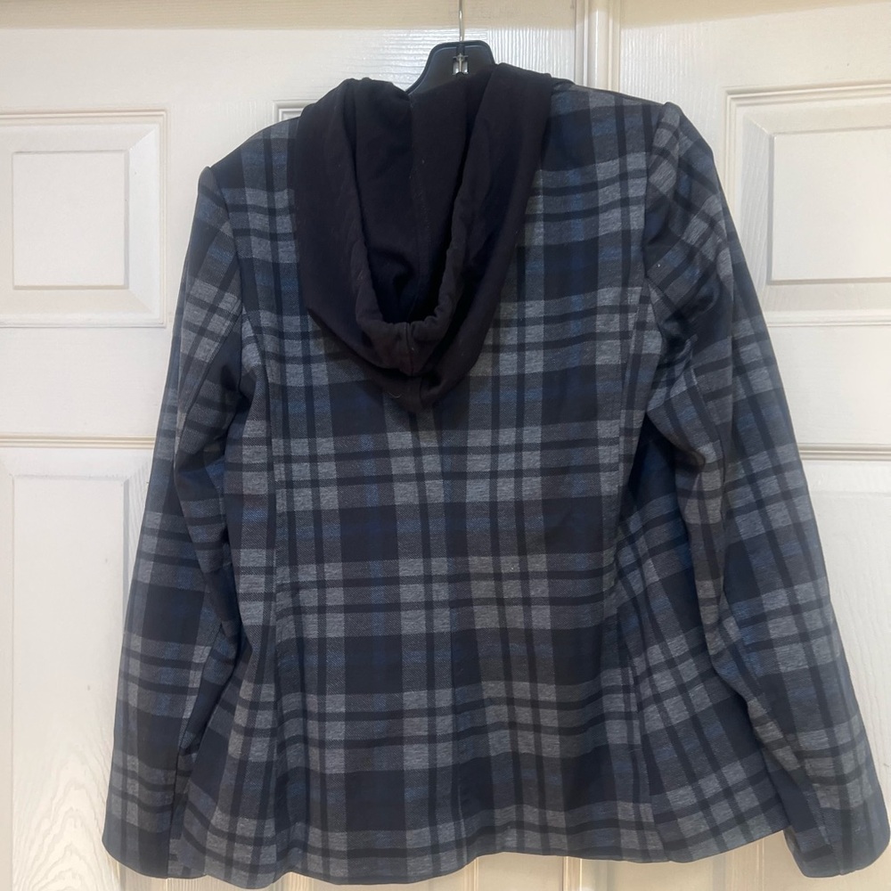 Laundry by shelli segal Plaid attached hood Blazer Jacket Chic Women Medium Fall - Picture 5 of 12